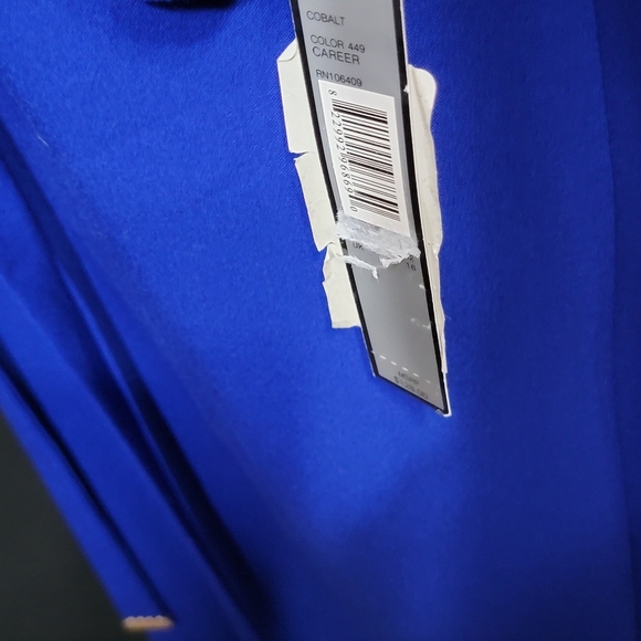 Tahari Royal Blue Midi Dress with Optional Belt Size 12 #518 - Picture 3 of 6